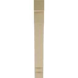 Ekena Millwork - BKTUR035X22X30IMP05RCPR - Timberthane Faux Wood Imperial Style Bracket, Block Ends, 3 1/2"W x 22"D x 30"H, Primed Tan