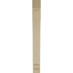 Ekena Millwork - BKTUR035X22X34IMP05RCPR - Timberthane Faux Wood Imperial Style Bracket, Block Ends, 3 1/2"W x 22"D x 34"H, Primed Tan