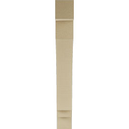 Ekena Millwork - BKTUR035X24X28IMP05RCPR - Timberthane Faux Wood Imperial Style Bracket, Block Ends, 3 1/2"W x 24"D x 28"H, Primed Tan