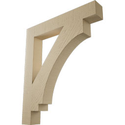 Ekena Millwork - BKTUR035X24X28IMP05RCPR - Timberthane Faux Wood Imperial Style Bracket, Block Ends, 3 1/2"W x 24"D x 28"H, Primed Tan