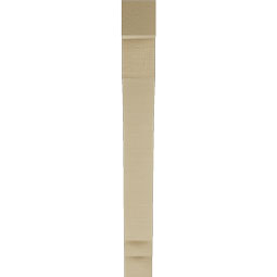 Ekena Millwork - BKTUR035X24X32IMP05RCPR - Timberthane Faux Wood Imperial Style Bracket, Block Ends, 3 1/2"W x 24"D x 32"H, Primed Tan