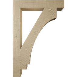 Ekena Millwork - BKTUR035X24X36IMP05RCPR - Timberthane Faux Wood Imperial Style Bracket, Block Ends, 3 1/2"W x 24"D x 36"H, Primed Tan