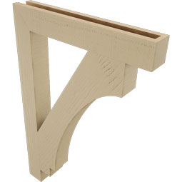Ekena Millwork - BKTUR035X24X36IMP05RCPR - Timberthane Faux Wood Imperial Style Bracket, Block Ends, 3 1/2"W x 24"D x 36"H, Primed Tan