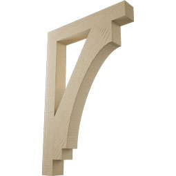Ekena Millwork - BKTUR035X24X36IMP05RCPR - Timberthane Faux Wood Imperial Style Bracket, Block Ends, 3 1/2"W x 24"D x 36"H, Primed Tan