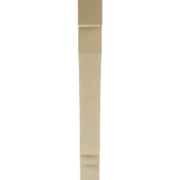 Ekena Millwork - BKTUR035X26X30IMP05RCPR - Timberthane Faux Wood Imperial Style Bracket, Block Ends, 3 1/2"W x 26"D x 30"H, Primed Tan