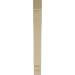 Ekena Millwork - BKTUR035X26X34IMP05RCPR - Timberthane Faux Wood Imperial Style Bracket, Block Ends, 3 1/2"W x 26"D x 34"H, Primed Tan