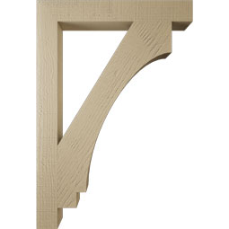 Ekena Millwork - BKTUR035X26X38IMP05RCPR - Timberthane Faux Wood Imperial Style Bracket, Block Ends, 3 1/2"W x 26"D x 38"H, Primed Tan