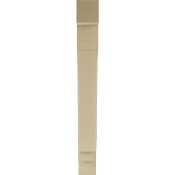 Ekena Millwork - BKTUR035X28X32IMP05RCPR - Timberthane Faux Wood Imperial Style Bracket, Block Ends, 3 1/2"W x 28"D x 32"H, Primed Tan