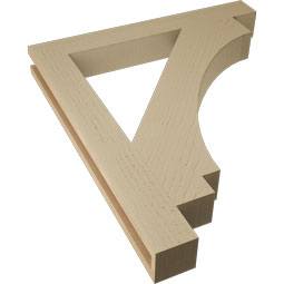 Ekena Millwork - BKTUR035X28X32IMP05RCPR - Timberthane Faux Wood Imperial Style Bracket, Block Ends, 3 1/2"W x 28"D x 32"H, Primed Tan