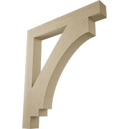 Ekena Millwork - BKTUR035X28X32IMP05RCPR - Timberthane Faux Wood Imperial Style Bracket, Block Ends, 3 1/2"W x 28"D x 32"H, Primed Tan