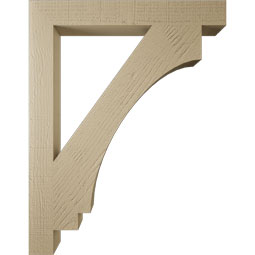 Ekena Millwork - BKTUR035X28X36IMP05RCPR - Timberthane Faux Wood Imperial Style Bracket, Block Ends, 3 1/2"W x 28"D x 36"H, Primed Tan