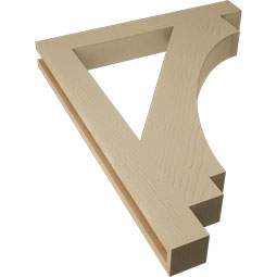 Ekena Millwork - BKTUR035X28X36IMP05RCPR - Timberthane Faux Wood Imperial Style Bracket, Block Ends, 3 1/2"W x 28"D x 36"H, Primed Tan
