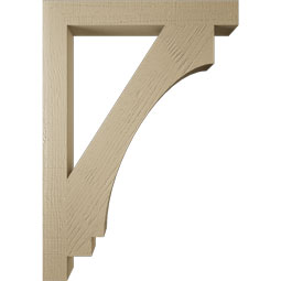 Ekena Millwork - BKTUR035X28X40IMP05RCPR - Timberthane Faux Wood Imperial Style Bracket, Block Ends, 3 1/2"W x 28"D x 40"H, Primed Tan