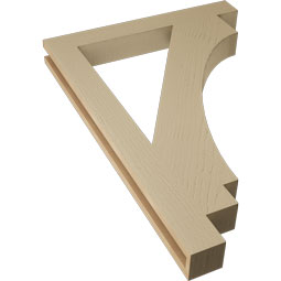 Ekena Millwork - BKTUR035X28X40IMP05RCPR - Timberthane Faux Wood Imperial Style Bracket, Block Ends, 3 1/2"W x 28"D x 40"H, Primed Tan