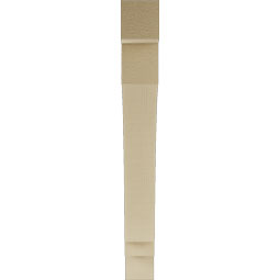Ekena Millwork - BKTUR035X30X30IMP05RCPR - Timberthane Faux Wood Imperial Style Bracket, Block Ends, 3 1/2"W x 30"D x 30"H, Primed Tan
