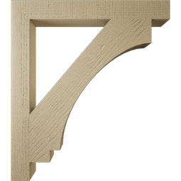 Ekena Millwork - BKTUR035X30X34IMP05RCPR - Timberthane Faux Wood Imperial Style Bracket, Block Ends, 3 1/2"W x 30"D x 34"H, Primed Tan