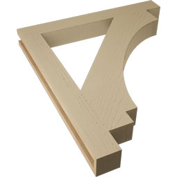 Ekena Millwork - BKTUR035X30X34IMP05RCPR - Timberthane Faux Wood Imperial Style Bracket, Block Ends, 3 1/2"W x 30"D x 34"H, Primed Tan