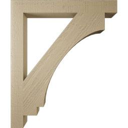 Ekena Millwork - BKTUR035X30X36IMP05RCPR - Timberthane Faux Wood Imperial Style Bracket, Block Ends, 3 1/2"W x 30"D x 36"H, Primed Tan