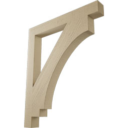 Ekena Millwork - BKTUR035X30X36IMP05RCPR - Timberthane Faux Wood Imperial Style Bracket, Block Ends, 3 1/2"W x 30"D x 36"H, Primed Tan