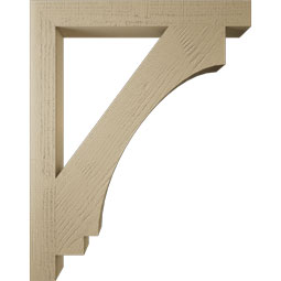 Ekena Millwork - BKTUR035X30X38IMP05RCPR - Timberthane Faux Wood Imperial Style Bracket, Block Ends, 3 1/2"W x 30"D x 38"H, Primed Tan