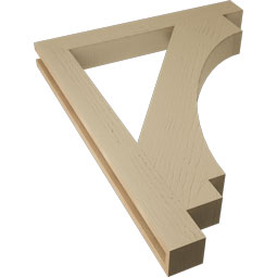 Ekena Millwork - BKTUR035X30X38IMP05RCPR - Timberthane Faux Wood Imperial Style Bracket, Block Ends, 3 1/2"W x 30"D x 38"H, Primed Tan