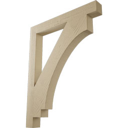Ekena Millwork - BKTUR035X30X38IMP05RCPR - Timberthane Faux Wood Imperial Style Bracket, Block Ends, 3 1/2"W x 30"D x 38"H, Primed Tan