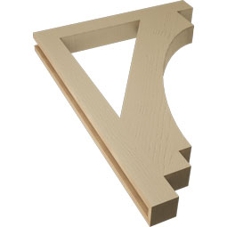Ekena Millwork - BKTUR035X30X42IMP05RCPR - Timberthane Faux Wood Imperial Style Bracket, Block Ends, 3 1/2"W x 30"D x 42"H, Primed Tan