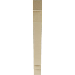 Ekena Millwork - BKTUR035X32X32IMP05RCPR - Timberthane Faux Wood Imperial Style Bracket, Block Ends, 3 1/2"W x 32"D x 32"H, Primed Tan