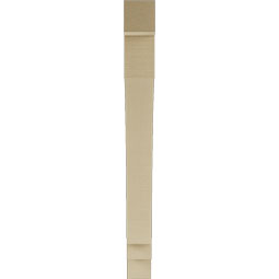Ekena Millwork - BKTUR035X32X36IMP05RCPR - Timberthane Faux Wood Imperial Style Bracket, Block Ends, 3 1/2"W x 32"D x 36"H, Primed Tan