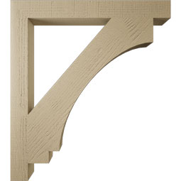 Ekena Millwork - BKTUR035X32X36IMP05RCPR - Timberthane Faux Wood Imperial Style Bracket, Block Ends, 3 1/2"W x 32"D x 36"H, Primed Tan