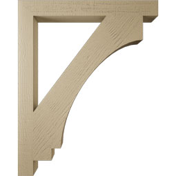 Ekena Millwork - BKTUR035X32X40IMP05RCPR - Timberthane Faux Wood Imperial Style Bracket, Block Ends, 3 1/2"W x 32"D x 40"H, Primed Tan