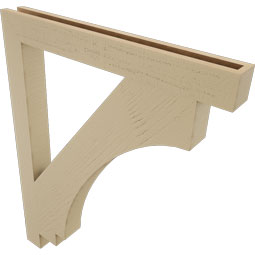 Ekena Millwork - BKTUR035X32X40IMP05RCPR - Timberthane Faux Wood Imperial Style Bracket, Block Ends, 3 1/2"W x 32"D x 40"H, Primed Tan