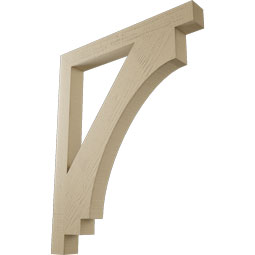 Ekena Millwork - BKTUR035X32X40IMP05RCPR - Timberthane Faux Wood Imperial Style Bracket, Block Ends, 3 1/2"W x 32"D x 40"H, Primed Tan