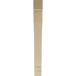 Ekena Millwork - BKTUR035X34X34IMP05RCPR - Timberthane Faux Wood Imperial Style Bracket, Block Ends, 3 1/2"W x 34"D x 34"H, Primed Tan