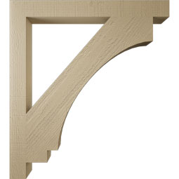 Ekena Millwork - BKTUR035X34X38IMP05RCPR - Timberthane Faux Wood Imperial Style Bracket, Block Ends, 3 1/2"W x 34"D x 38"H, Primed Tan