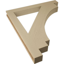 Ekena Millwork - BKTUR035X34X38IMP05RCPR - Timberthane Faux Wood Imperial Style Bracket, Block Ends, 3 1/2"W x 34"D x 38"H, Primed Tan