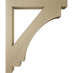 Ekena Millwork - BKTUR035X34X40IMP05RCPR - Timberthane Faux Wood Imperial Style Bracket, Block Ends, 3 1/2"W x 34"D x 40"H, Primed Tan