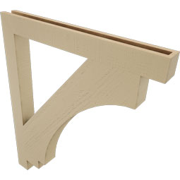 Ekena Millwork - BKTUR035X34X40IMP05RCPR - Timberthane Faux Wood Imperial Style Bracket, Block Ends, 3 1/2"W x 34"D x 40"H, Primed Tan