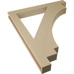 Ekena Millwork - BKTUR035X34X40IMP05RCPR - Timberthane Faux Wood Imperial Style Bracket, Block Ends, 3 1/2"W x 34"D x 40"H, Primed Tan