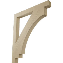 Ekena Millwork - BKTUR035X34X40IMP05RCPR - Timberthane Faux Wood Imperial Style Bracket, Block Ends, 3 1/2"W x 34"D x 40"H, Primed Tan