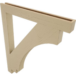 Ekena Millwork - BKTUR035X34X42IMP05RCPR - Timberthane Faux Wood Imperial Style Bracket, Block Ends, 3 1/2"W x 34"D x 42"H, Primed Tan