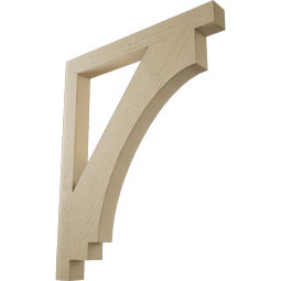 Ekena Millwork - BKTUR035X34X42IMP05RCPR - Timberthane Faux Wood Imperial Style Bracket, Block Ends, 3 1/2"W x 34"D x 42"H, Primed Tan