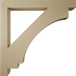 Ekena Millwork - BKTUR035X36X36IMP05RCPR - Timberthane Faux Wood Imperial Style Bracket, Block Ends, 3 1/2"W x 36"D x 36"H, Primed Tan