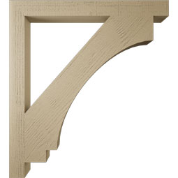 Ekena Millwork - BKTUR035X36X40IMP05RCPR - Timberthane Faux Wood Imperial Style Bracket, Block Ends, 3 1/2"W x 36"D x 40"H, Primed Tan