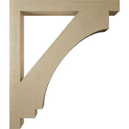 Ekena Millwork - BKTUR035X36X42IMP05RCPR - Timberthane Faux Wood Imperial Style Bracket, Block Ends, 3 1/2"W x 36"D x 42"H, Primed Tan