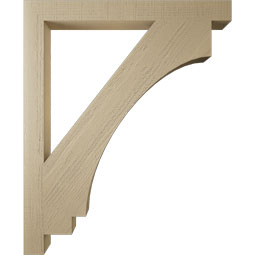 Ekena Millwork - BKTUR035X36X44IMP05RCPR - Timberthane Faux Wood Imperial Style Bracket, Block Ends, 3 1/2"W x 36"D x 44"H, Primed Tan