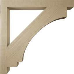 Ekena Millwork - BKTUR035X38X38IMP05RCPR - Timberthane Faux Wood Imperial Style Bracket, Block Ends, 3 1/2"W x 38"D x 38"H, Primed Tan