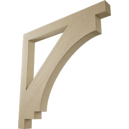 Ekena Millwork - BKTUR035X38X38IMP05RCPR - Timberthane Faux Wood Imperial Style Bracket, Block Ends, 3 1/2"W x 38"D x 38"H, Primed Tan