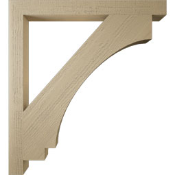 Ekena Millwork - BKTUR035X38X42IMP05RCPR - Timberthane Faux Wood Imperial Style Bracket, Block Ends, 3 1/2"W x 38"D x 42"H, Primed Tan