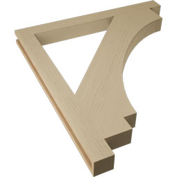 Ekena Millwork - BKTUR035X38X42IMP05RCPR - Timberthane Faux Wood Imperial Style Bracket, Block Ends, 3 1/2"W x 38"D x 42"H, Primed Tan